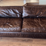 Restoration hardware leather couch